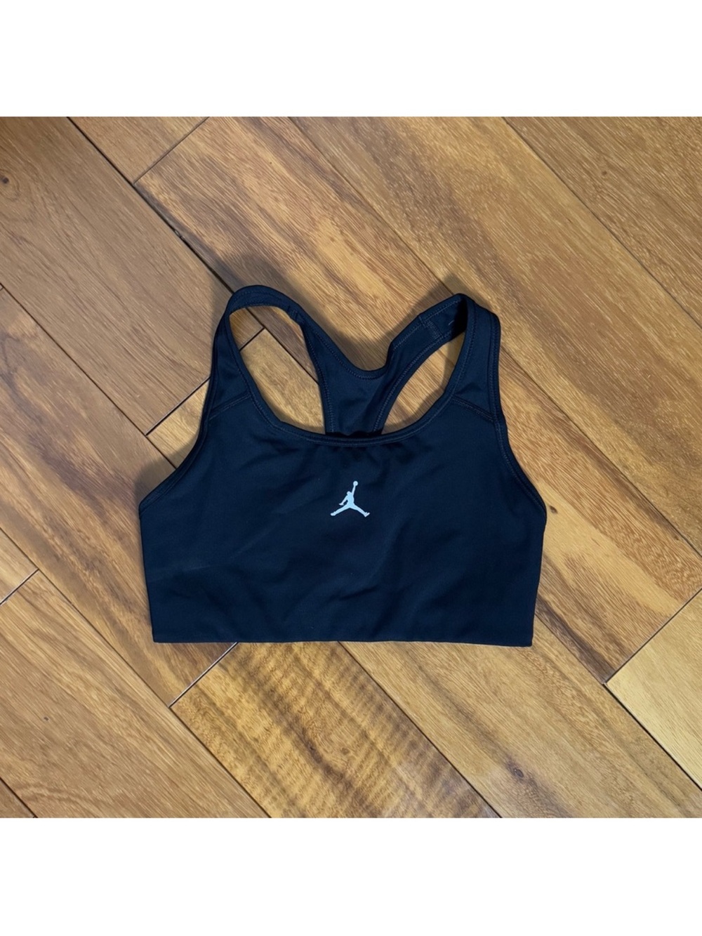 Jordan Black Sports Bra with White Jumpman Logo
